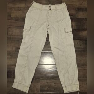 Almost Famous Off-White Baggy High Waisted Cargo Pants